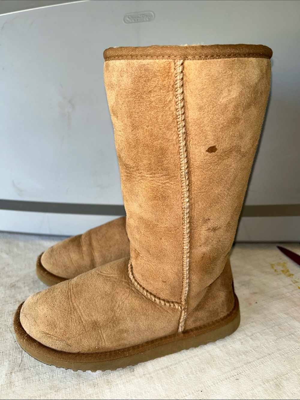 UGG Chestnut Tall Classic II Suede Shearling Boots